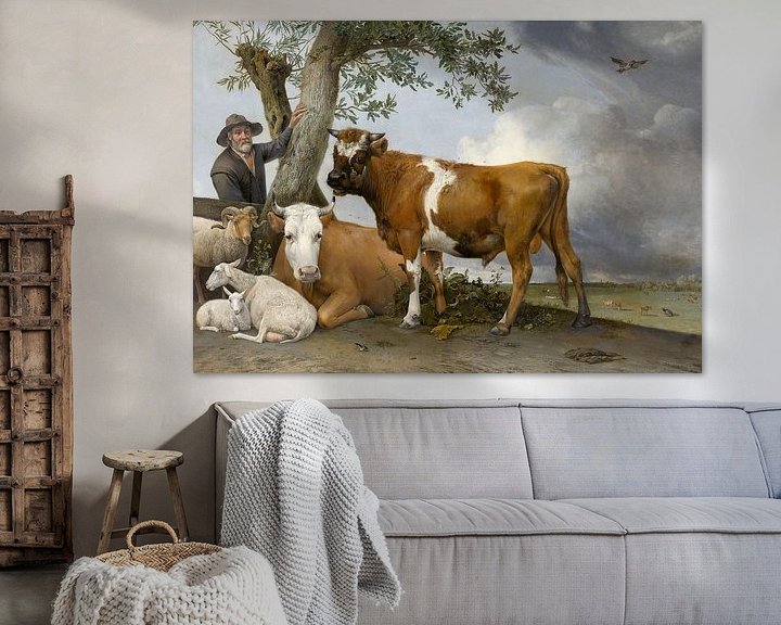 De Stier van Paulus Potter op canvas, behang, poster en meer